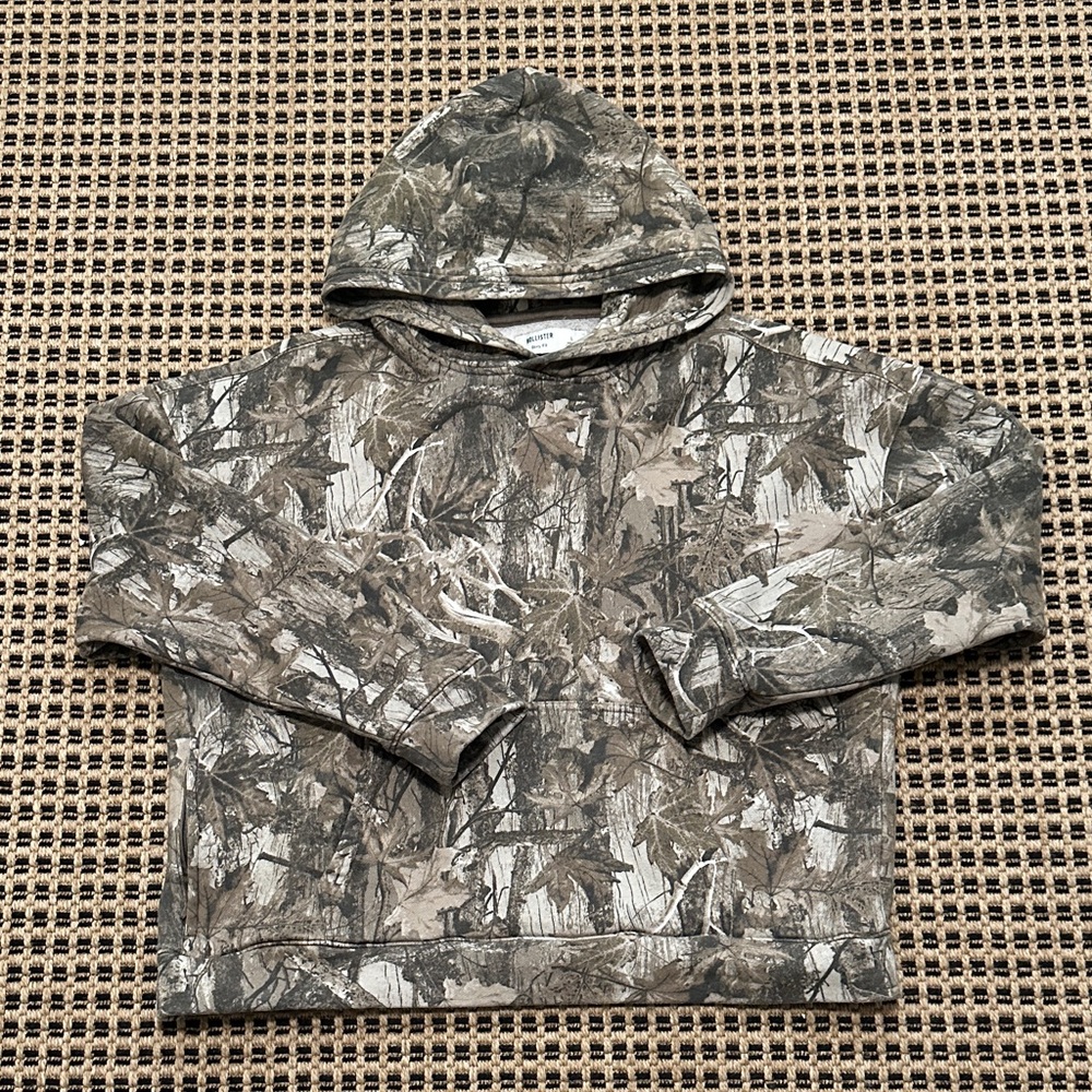 Hollister Camo Hoodie Sweatshirt - Brown/Green